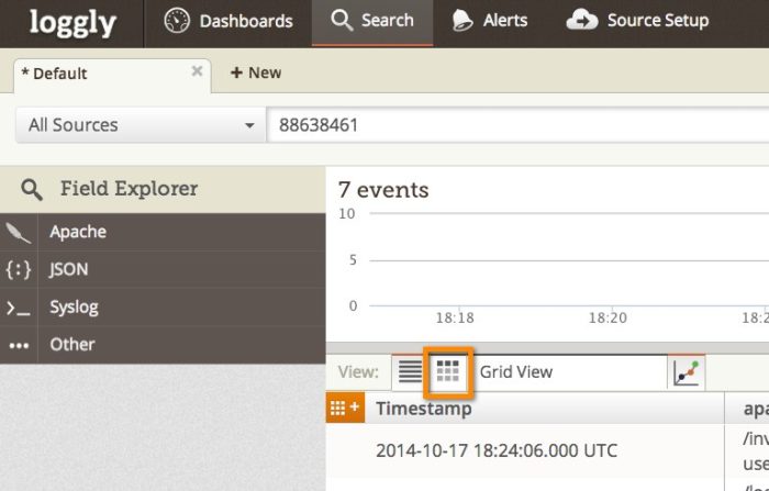 Loggly-Select-Grid-View