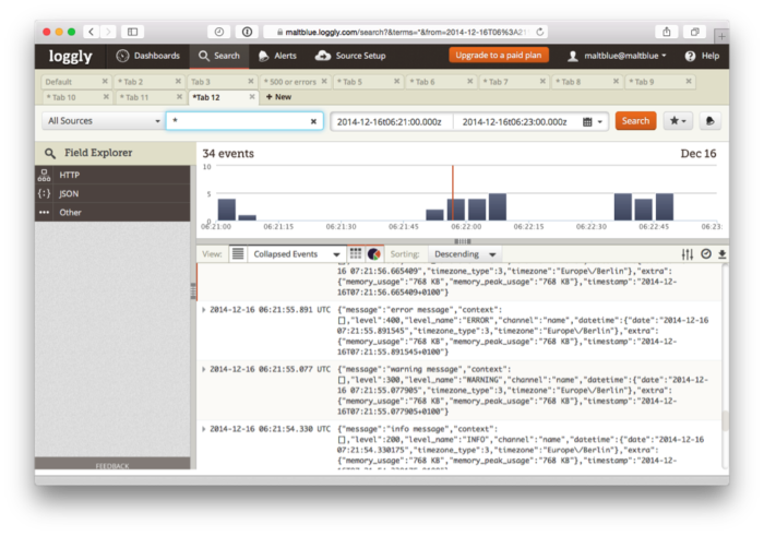 Matthew Setter Logging Loggly Dashboard