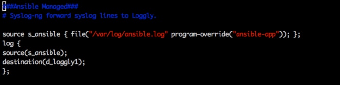 Redirecting Ansible logs to syslog through syslog-ng with “appName” set