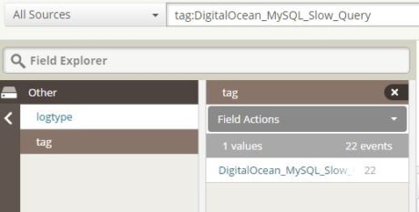 Loggly Search DigitalOcean MySQL Slow Query