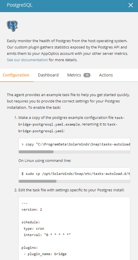 PostgreSQL plugin for AppOptics