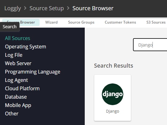 Django APM Loggly setup