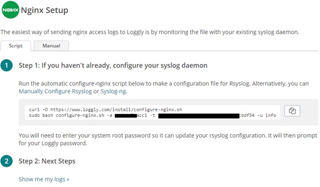 Instructions to configure syslog daemon in Loggly