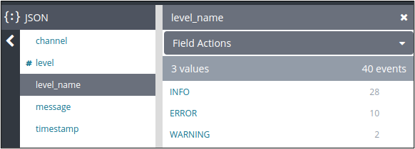 Users can dynamically filter log searches using field explorer.